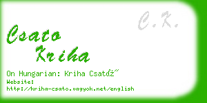 csato kriha business card